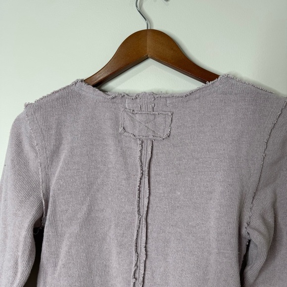 Free People We the Free Like a Boss Mauve Purple Knit Surplice Long Sleeve Top - Picture 11 of 12